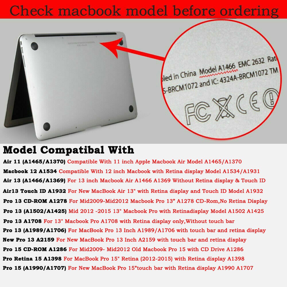 Vỏ chất liệu cứng bảo vệ laptop Macbook Air 13" inch A1932 2018 2019 Air 13.3" A1466 A1369 2010-2017