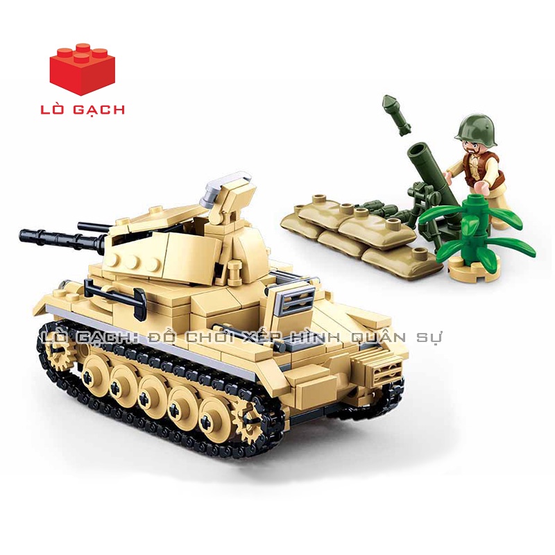 Bộ xếp hình Xe tăng hạng nhẹ Panzer 2 Quân đội Đức Chiến tranh thế giới 2 WW2 356 chi tiết