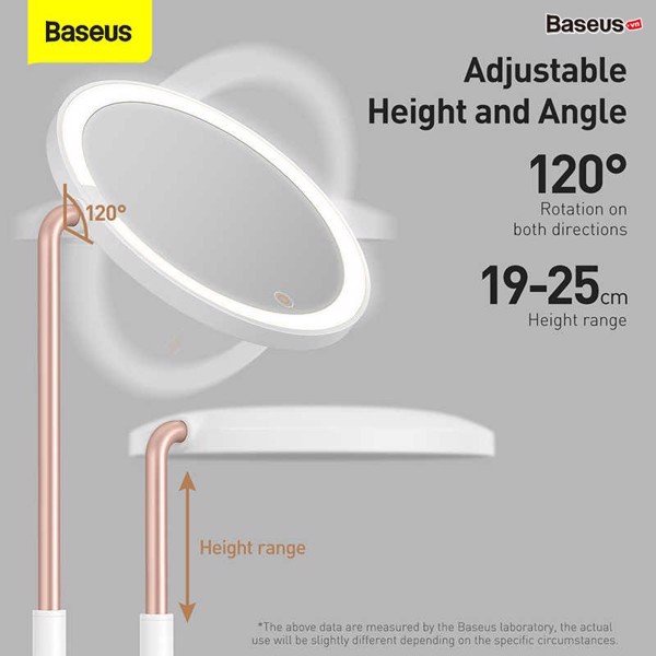 Gương trang điểm Baseus Smart Beauty có LED di động 3 Màu chiếu sáng Bàn trang điểm mỹ phẩm Cảm ứng