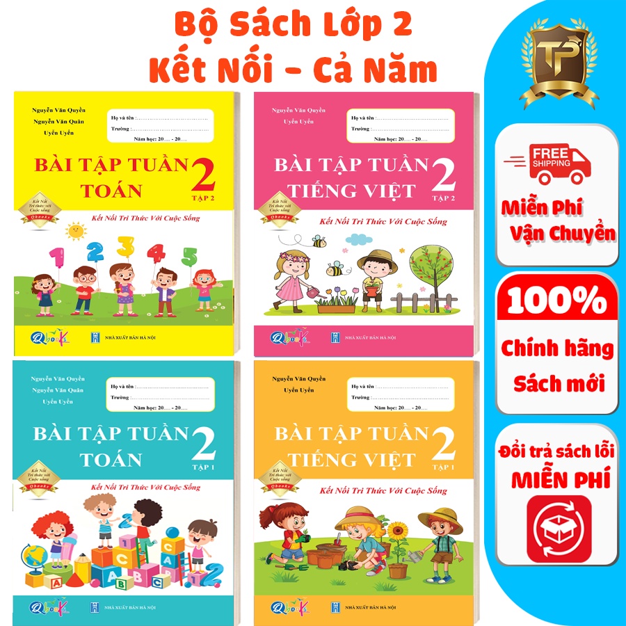 Sách - Combo Bài Tập Tuần Lớp 2 Cả Năm - Toán và Tiếng Việt Kết Nối Tri Thức Với Cuộc Sống