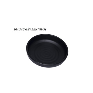 10 dĩa gân sâu đen nhám 13.9 x 3.3 cm
