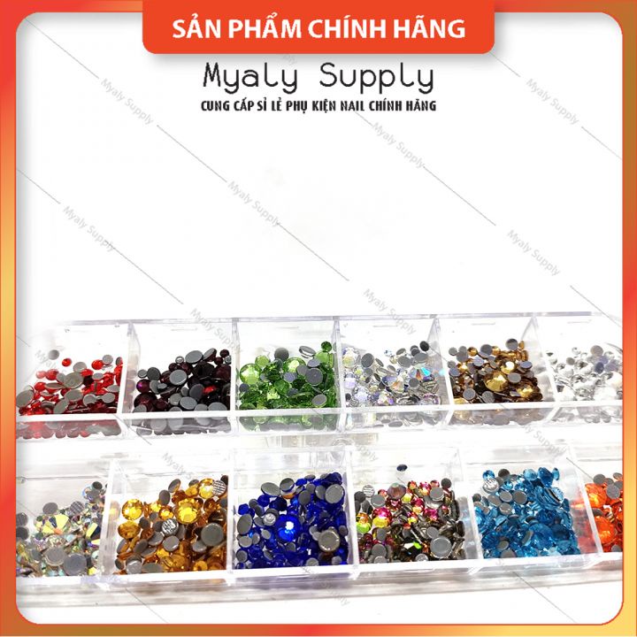 Đá Chân Keo Mix Size Mix 12 Màu Gắn Móng Nail 1449