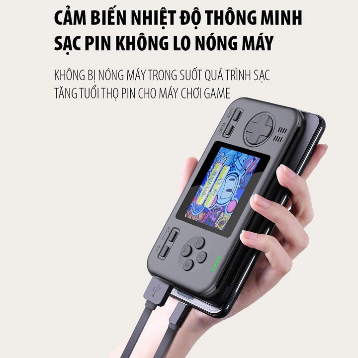 Máy Chơi Game Cầm Tay, Huyền Thoại Có 416 Trò Chơi - Kiêm Sạc Dự Phòng 8000 Mah - 2 Cổng Usb Model 2021