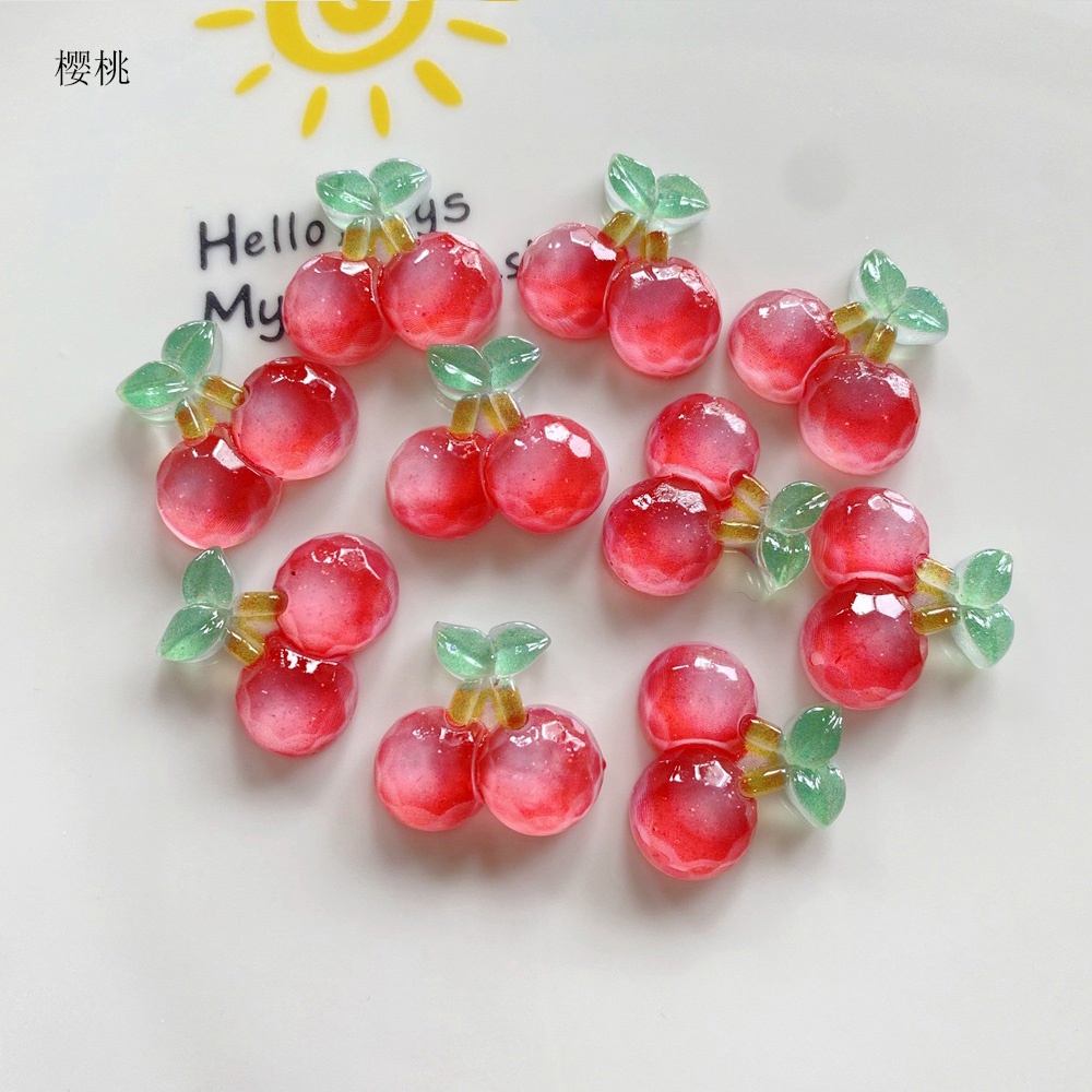 Set 10 phụ kiện làm kẹp tóc/ điện thoại hình trái cây