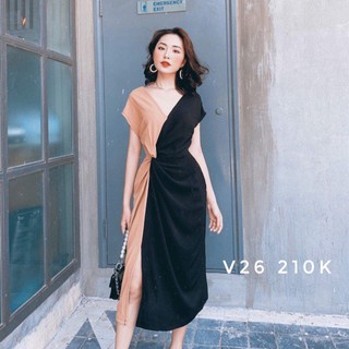 Đầm hai màu bigsize 60-85kg v26