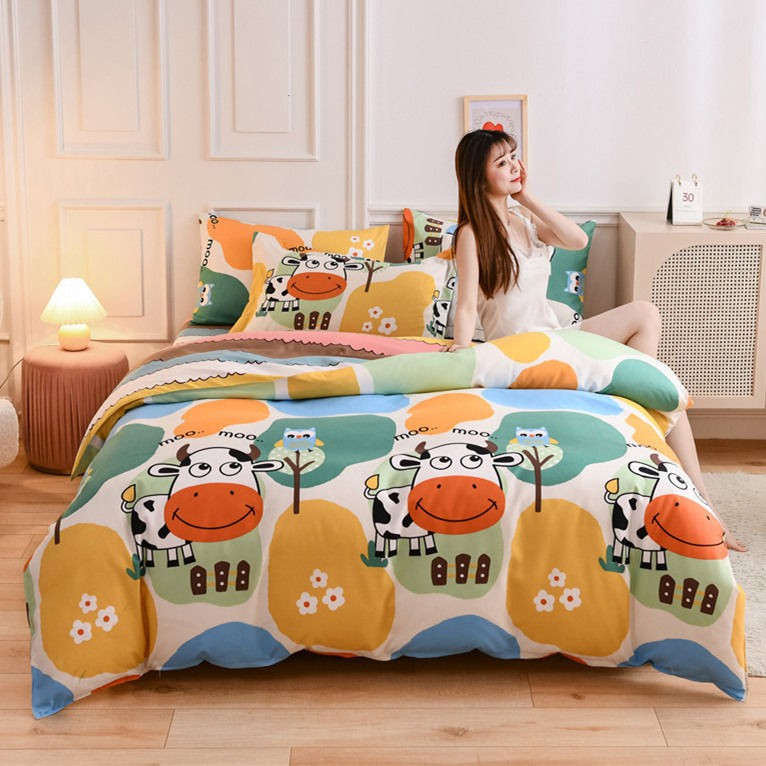 Bộ Chăn Ga Và Vỏ Gối 100% Cotton Họa Tiết Ai Cập