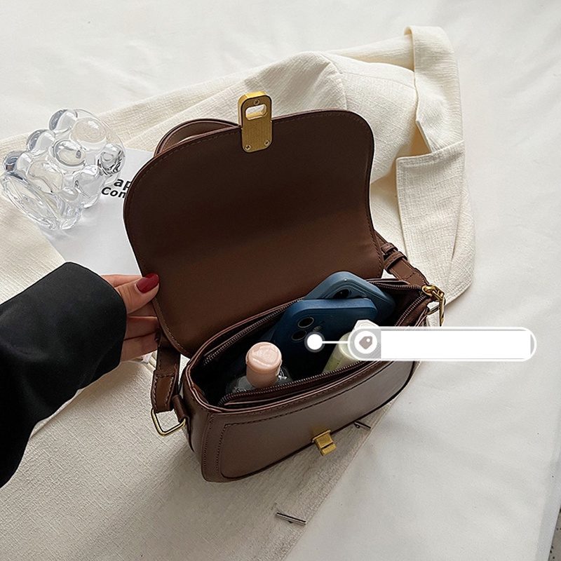 Ielgy Túi Yên Ngựa Màu Trơn Chất Lượng Cao Cho Nữ