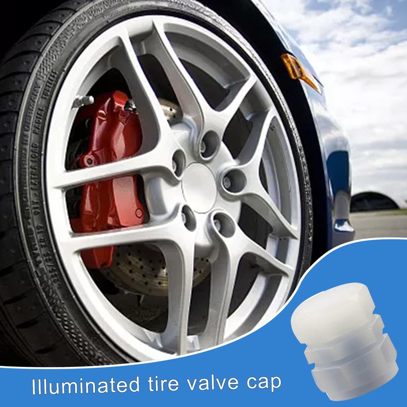 Bộ 4 Nắp Van Bánh Xe Có Đèn LED Màu Xanh Dương
