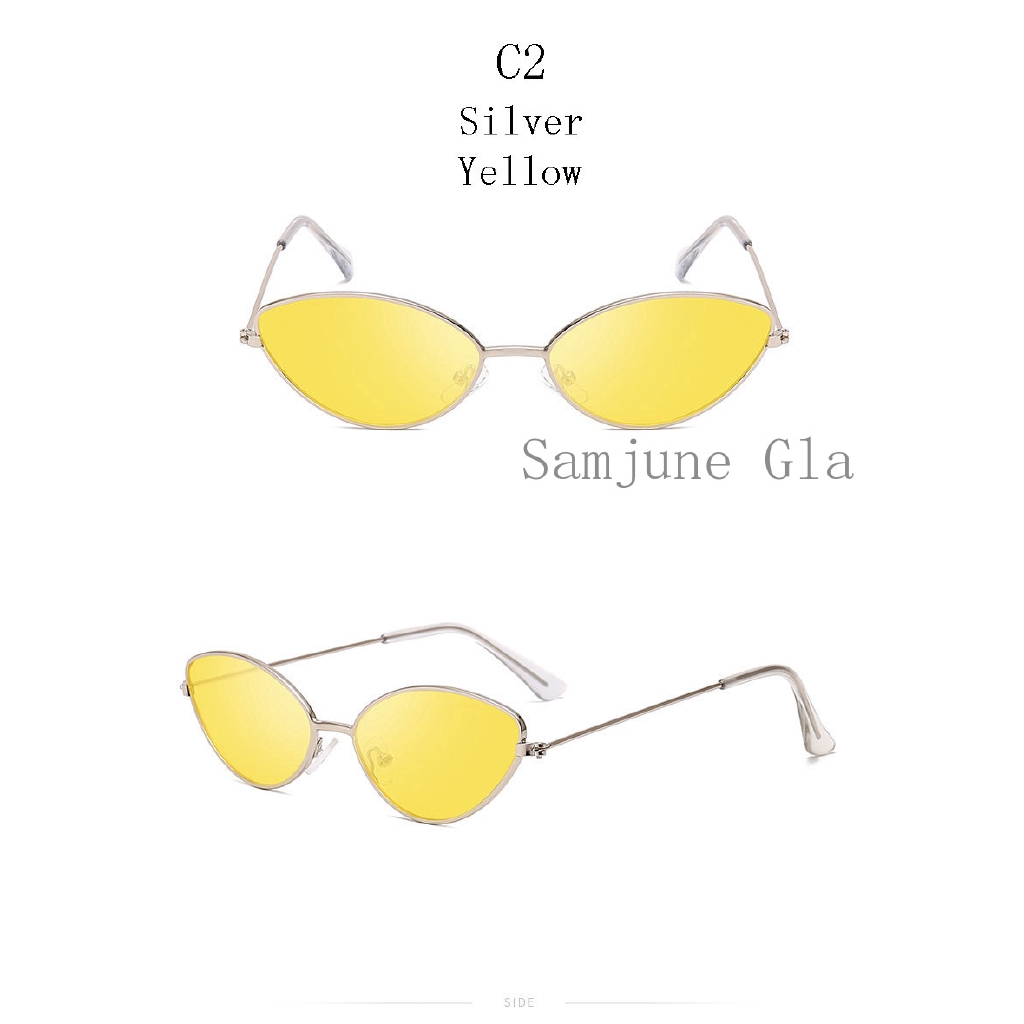 Kính mát mắt mèo gọng kim loại phong cách cổ điển