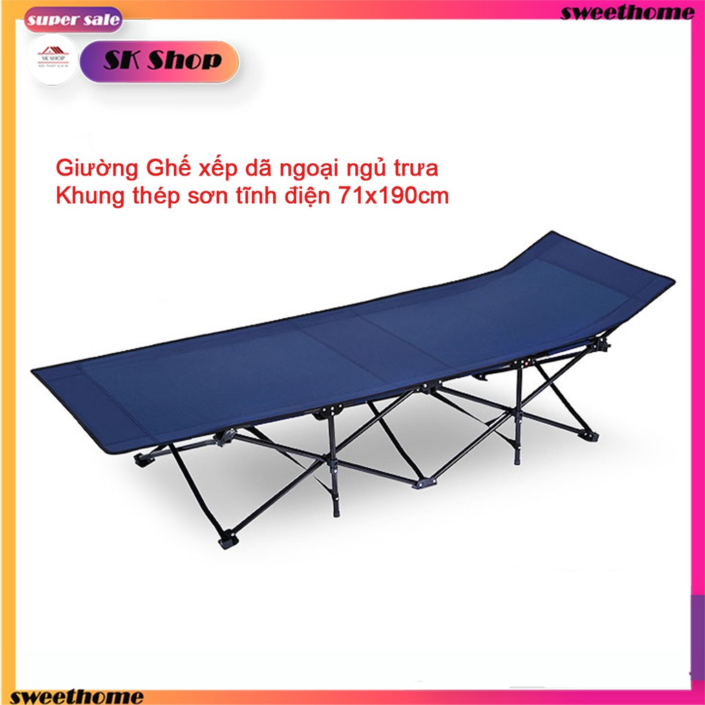 Giường xếp văn phòng, du lịch - giường gấp văn phòng cao cấp khung thép sơn tĩnh điện cao cấp, chịu lực