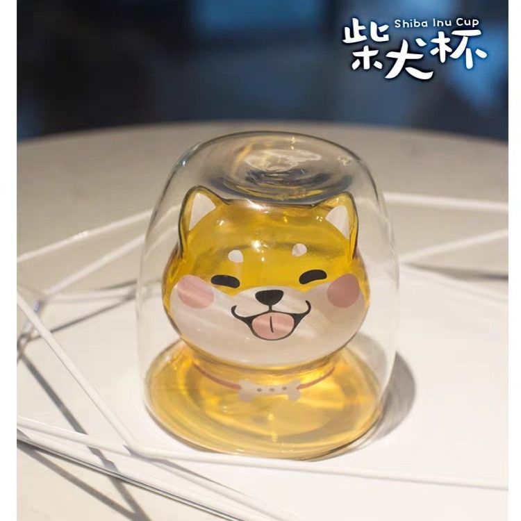 Cốc Nước Trái Cây Họa Tiết Shiba 200ml Hàn Quốc Dễ Thương