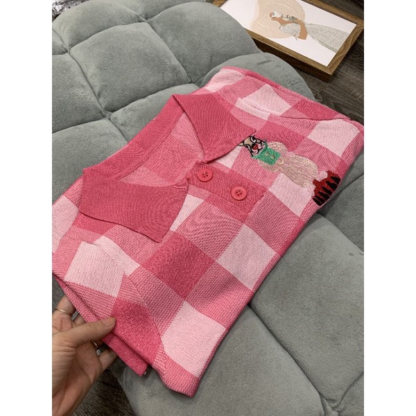 Gaeul store- váy len caro thỏ hồng polo Quảng Châu