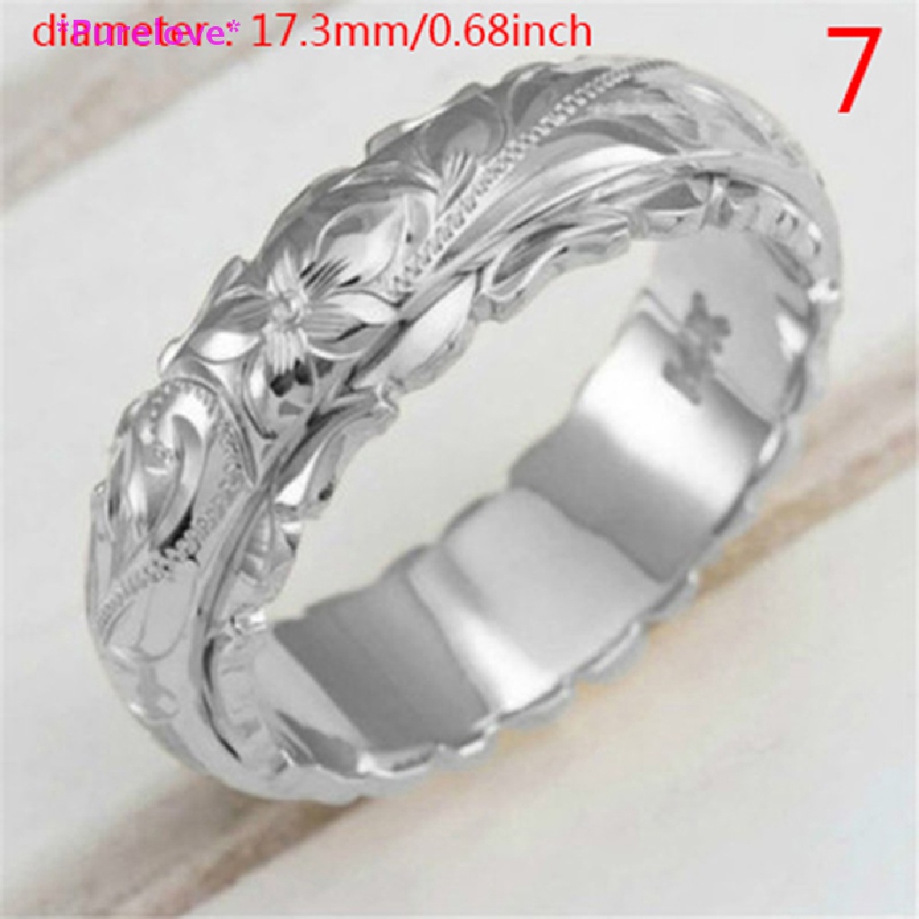 Nhẫn Mạ Vàng 14k Chạm Khắc Hoa Tinh Tế Cho Nữ Mới