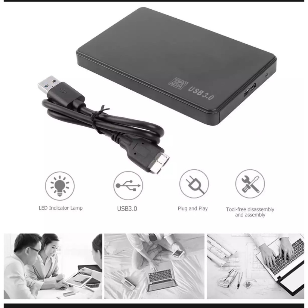 Box ổ cứng USB 3.0/2.0 dùng cho ổ HDD SSD 2.5 inch làm ổ di động