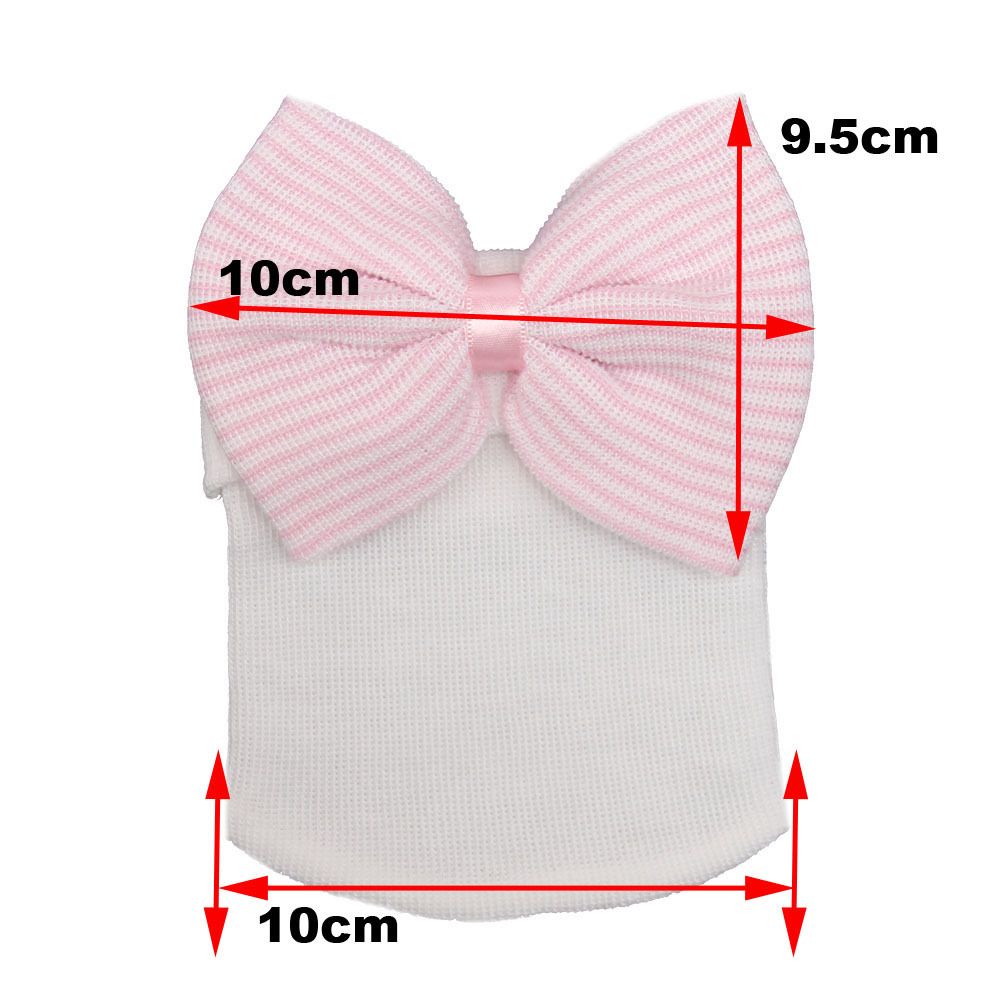 Mũ beanie mềm mại đính nơ họa tiết kẻ sọc dễ thương cho bé gái MIHAN1