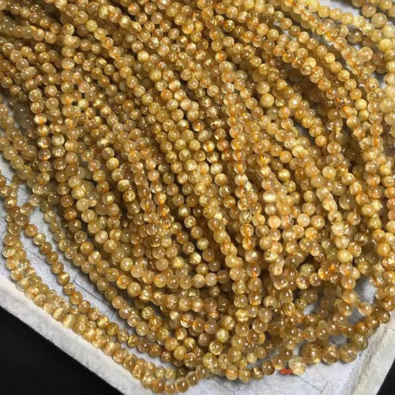 Chuỗi 3 vòng đá tóc vàng thanh tẩy đeo cổ đeo tay đều được