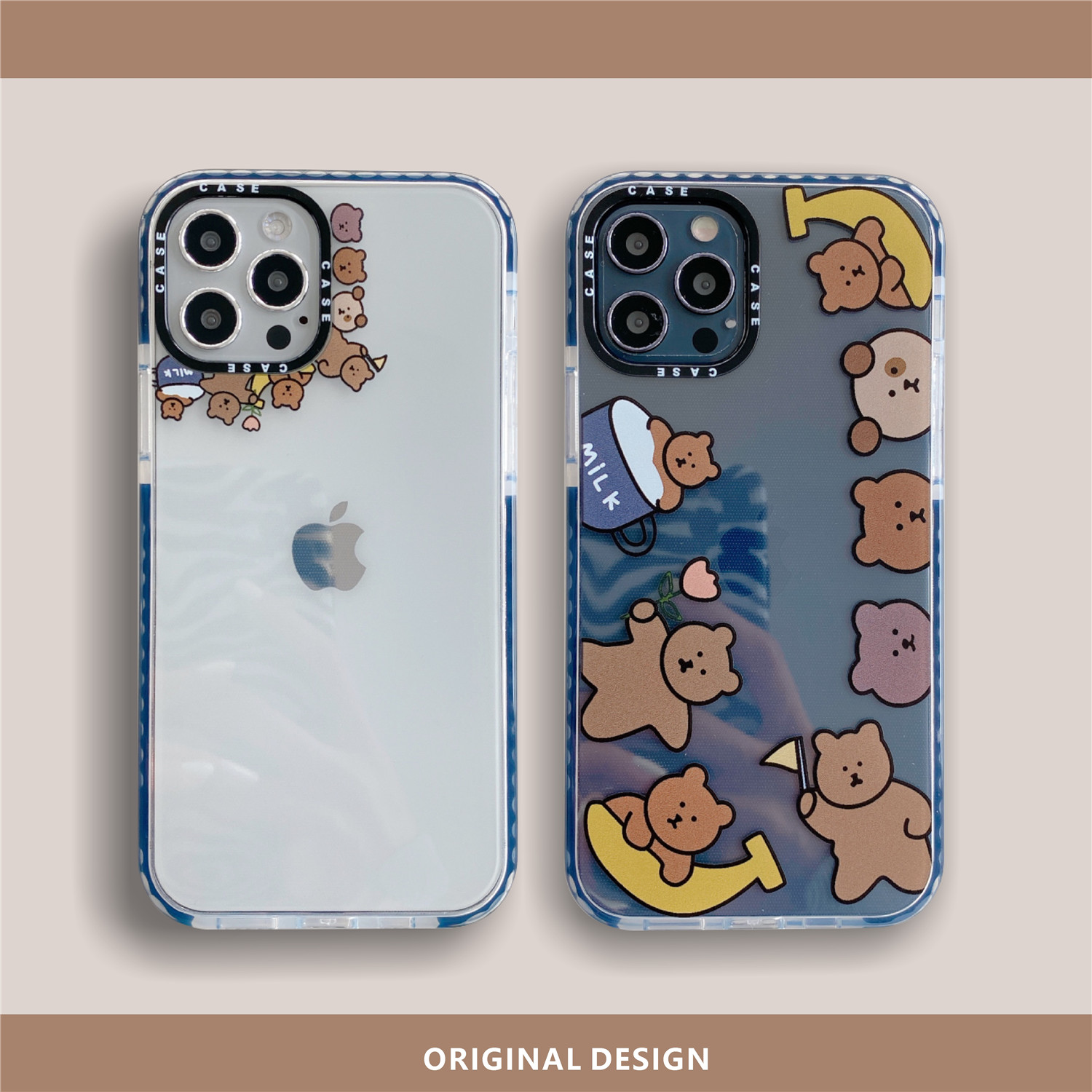 Ốp điện thoại silicon mềm hình gấu bảo vệ camera cho iPhone 12pro max 12mini 11 Pro 11Pro Max XS Max XR SE 7 8 Plus | BigBuy360 - bigbuy360.vn