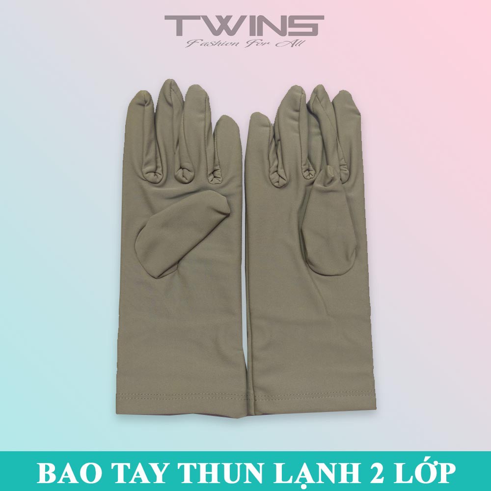 Bao tay đi nắng nữ chất liệu thun lạnh 2 lớp cao cấp mềm mịn chống nắng, giữ ấm, lái xe