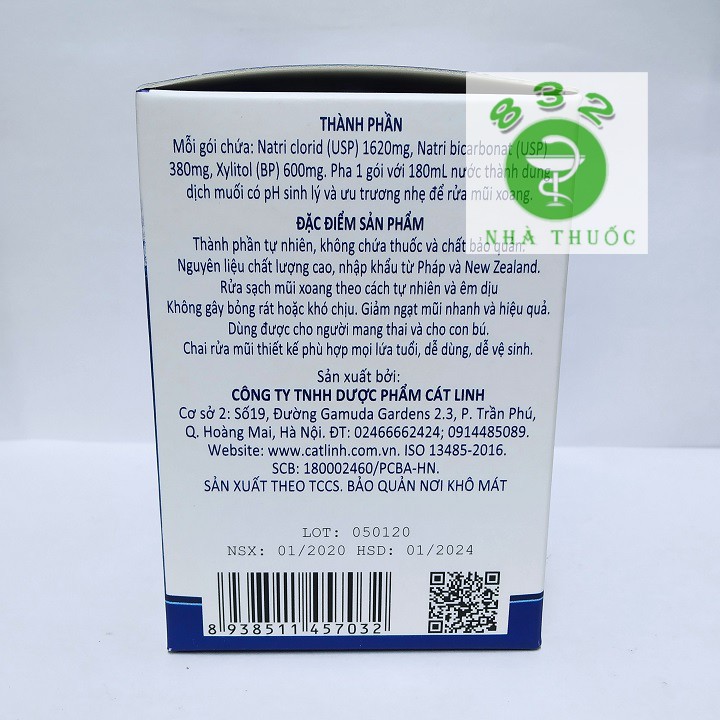 Muối rửa mũi xoang SinuFresh hộp 50 gói