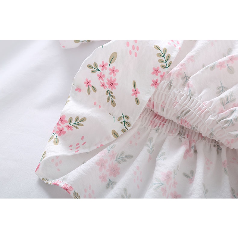 Áo Kiểu Tay Ngắn Dáng Ôm In Họa Tiết Hoa Nhí Xinh Xắn Edge