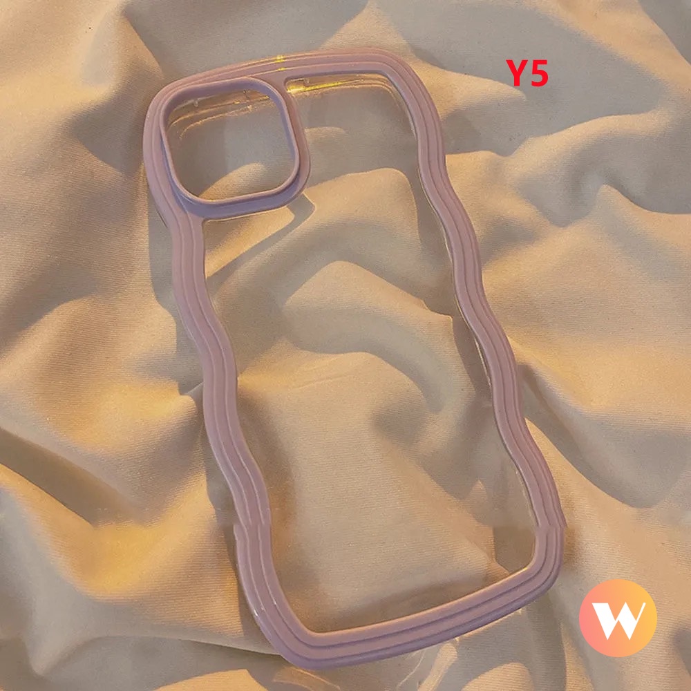Ốp Điện Thoại Trong Suốt Viền Màu Đơn Giản Chống Sốc/Rơi Cho iPhone13 12 11 Pro Max X XR XS Max 7 8 Plus SE 2020