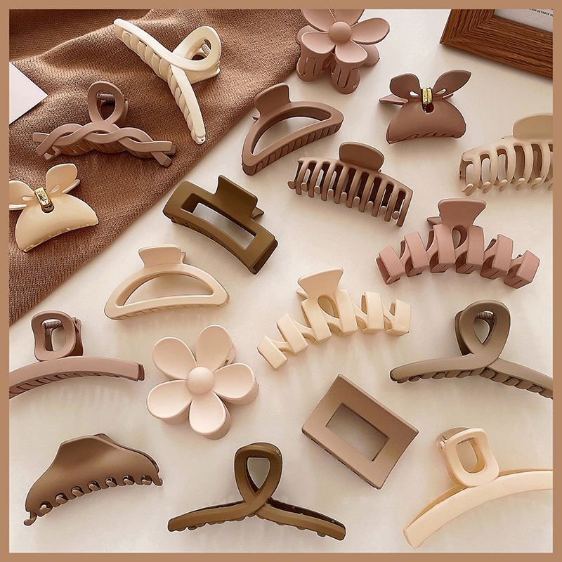 Kẹp Tóc Màu Cà Phê Mờ Phong Cách Retro Thời Trang Thu Đông Cho Nữ