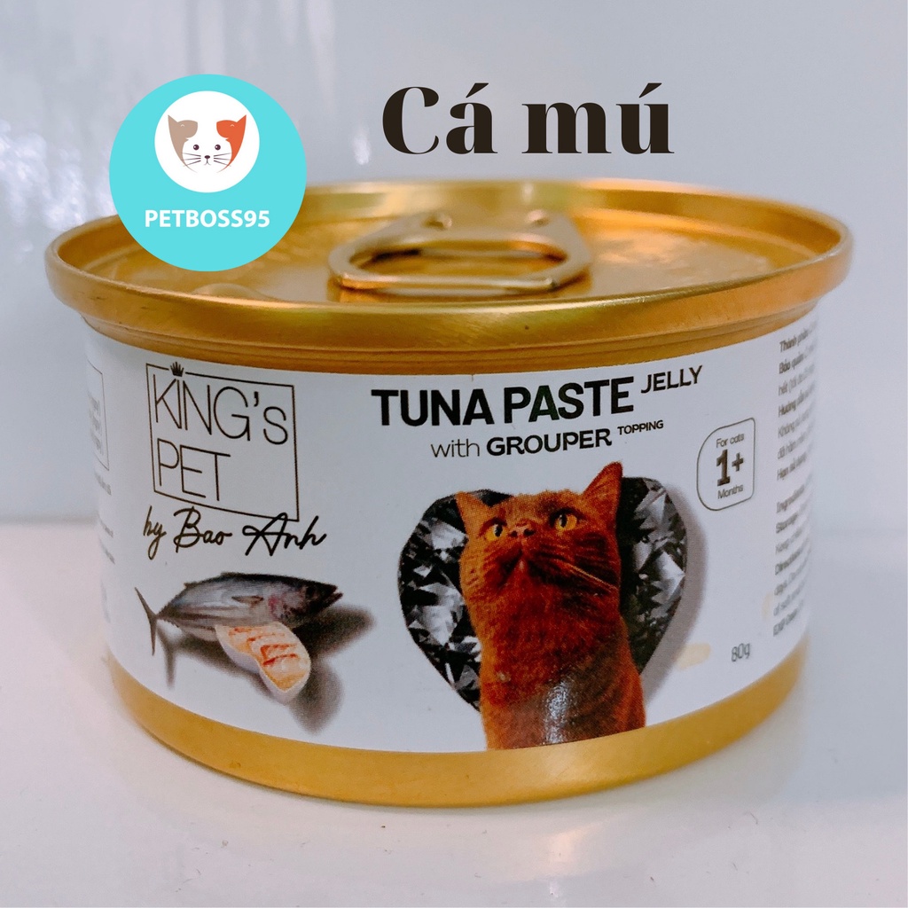 PATE KING'S PET BY BẢO ANH CHO MÈO CAO CẤP LON 80GR