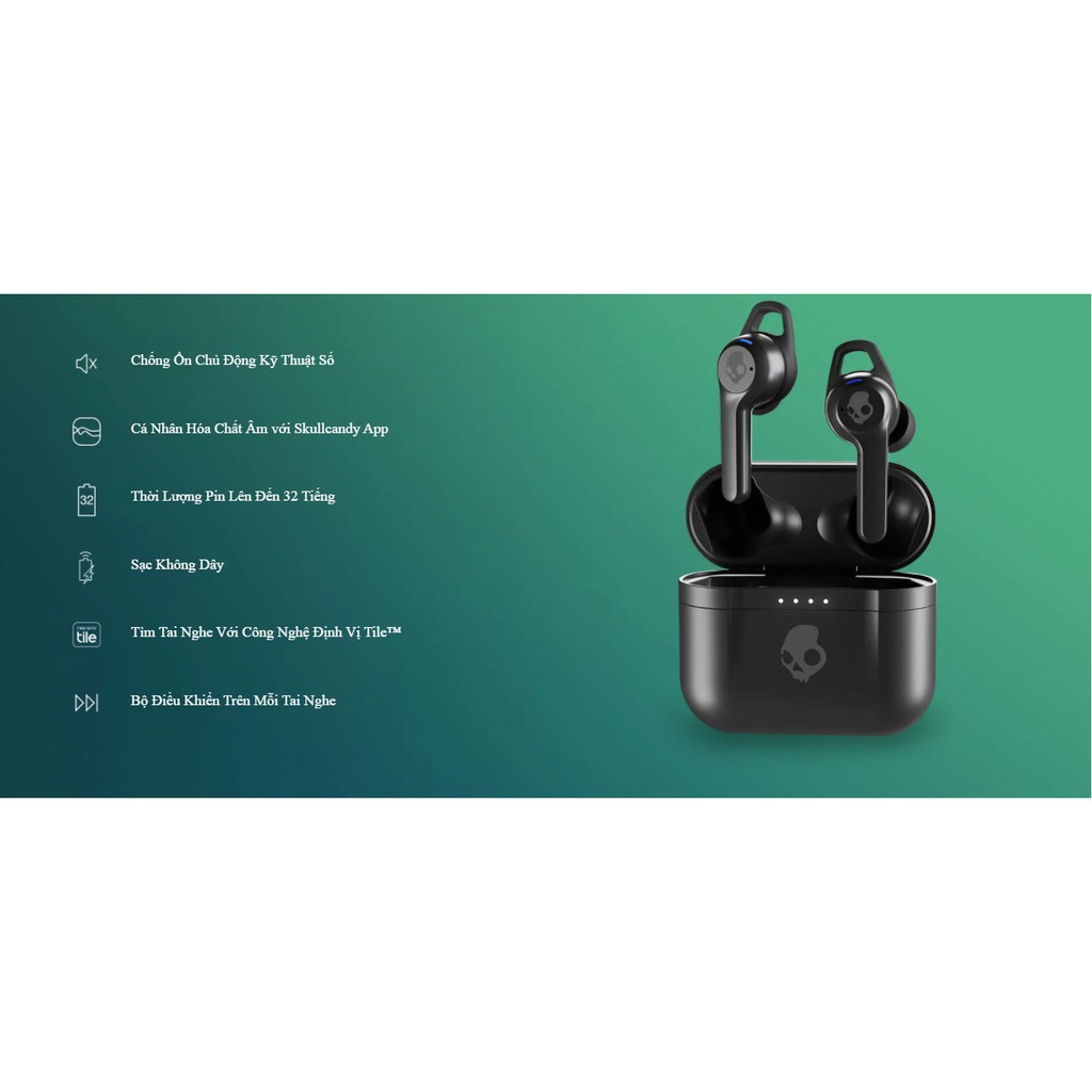 Tai nghe Skullcandy INDY ANC bluetooth không dây chính hãng Noise Canceling True Wireless