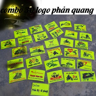 combo logo phản quang 30 logo tem xe tem phản quang