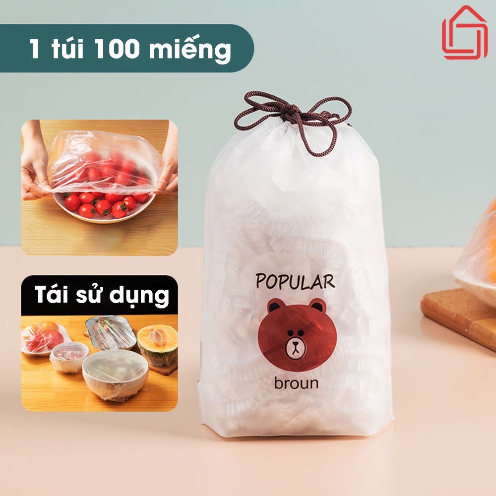 Màng bọc thực phẩm có chun co giãn có thể tái sử dụng, màng bọc hình gấu