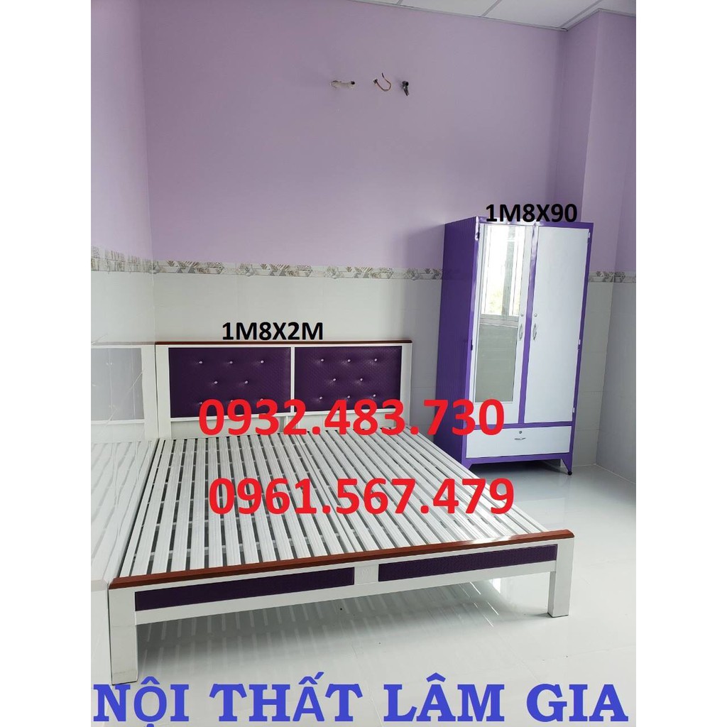 Giường sắt đẹp loại tốt 1m8x2m