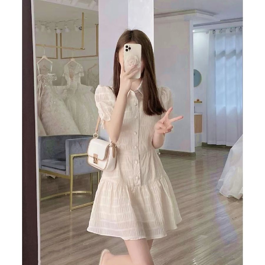 Đầm voan tay phồng thời trang ngọt ngào mùa hè cho nữ