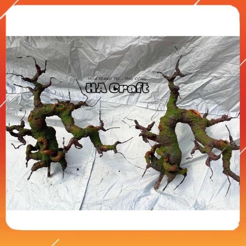 Gốc bonsai,thân cây giả, dáng Thác đổ làm hoa mai đào,cây táo lựu…