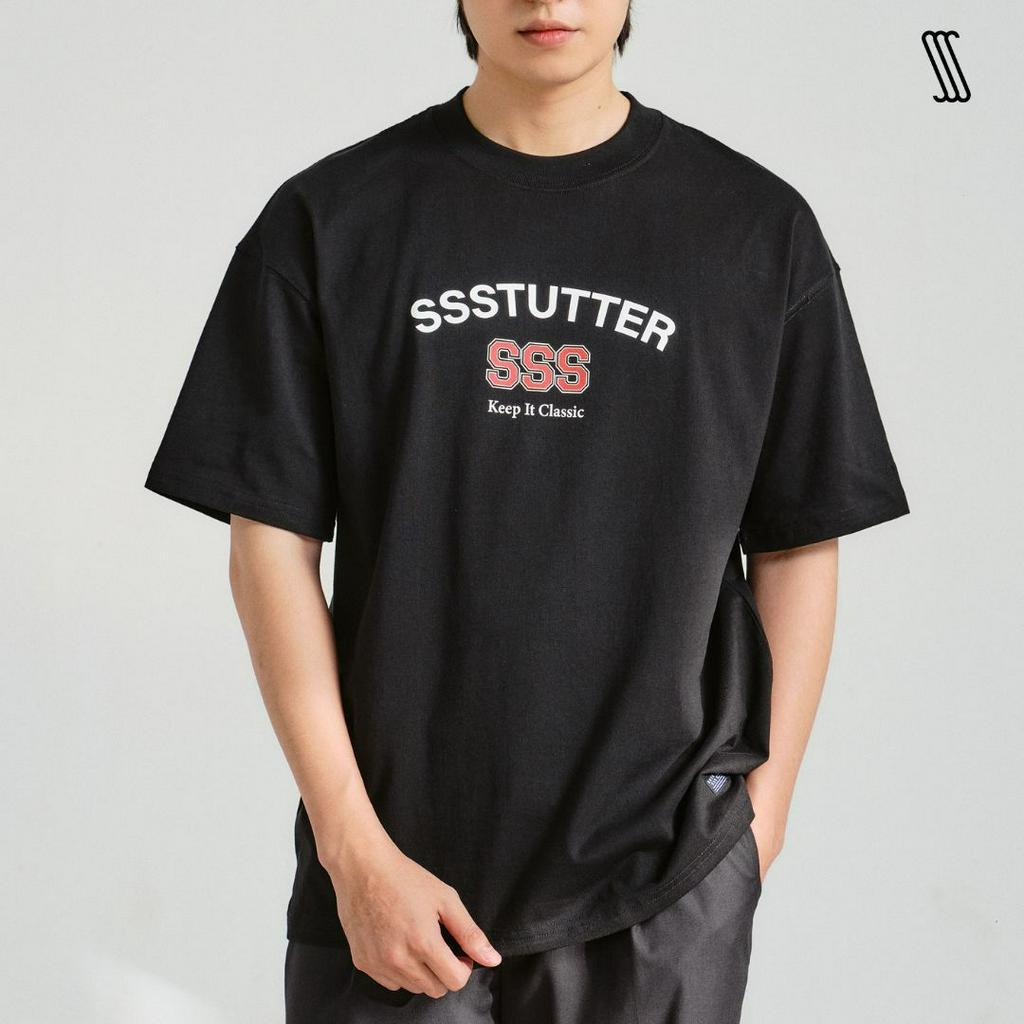 Áo thun cổ tròn tay ngắn nam nữ SSSTUTTER phông loose in logo 3 màu Keep It Classic Logo Tee