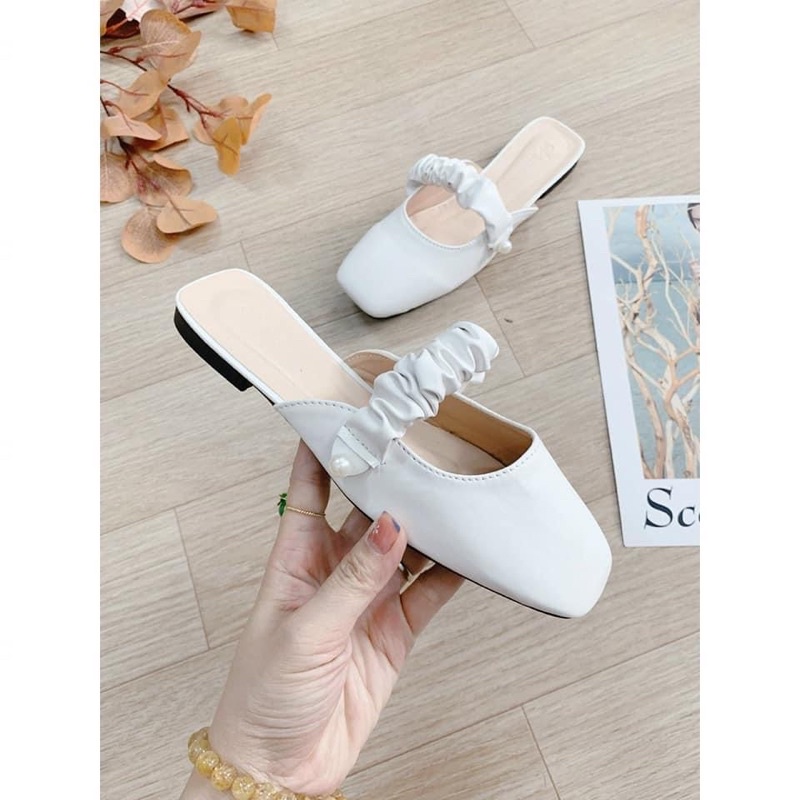 Sục bệt nữ quai ngang nhún ngọc đế bằng siêu nhẹ êm chân vnxk rẻ đẹp thời trang