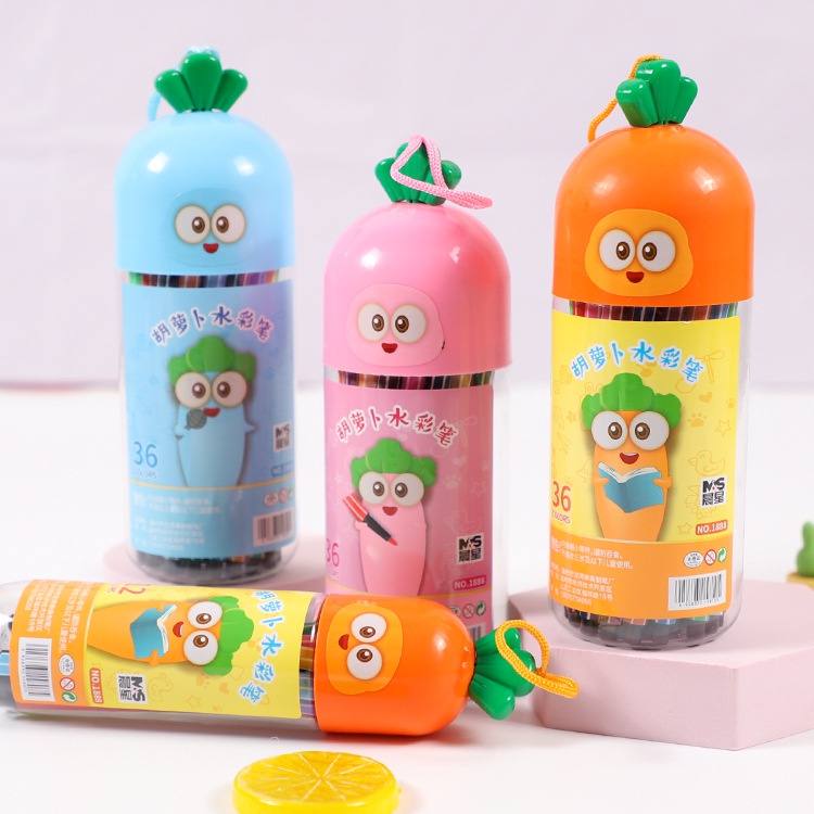 Hộp Bút Dạ Hình Cà Rốt 12/24/36 màu siêu Cute cho bé tập tô