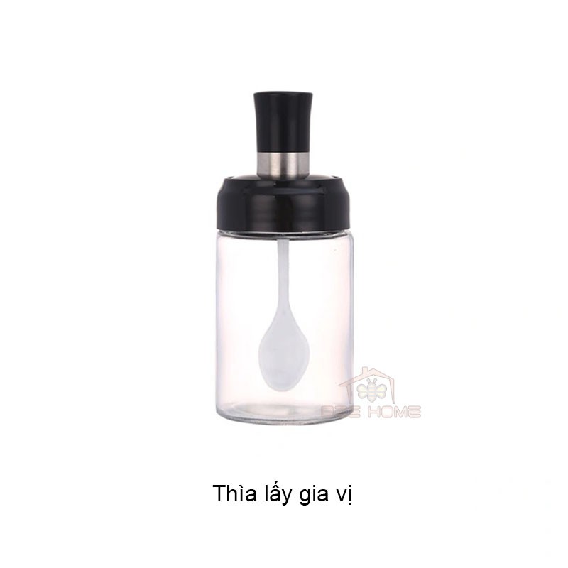 (HÀNG MỚI VỀ ) Hũ gia vị thủy tinh 250ml- BEEHOME - Hũ Lọ Gia Vị Thủy Tinh Kèm Muỗng Cực Xịn, An Toàn, Vệ Sinh