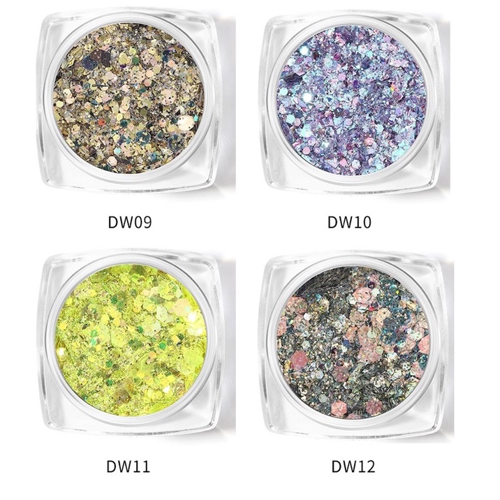 Set nhũ sieu sang trang trí móng 12 màu