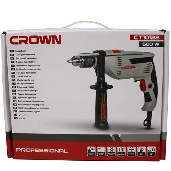 MÁY KHOAN CROWN 600W ĐẦU 13 LY CHÍNH HÃNG CT 10128