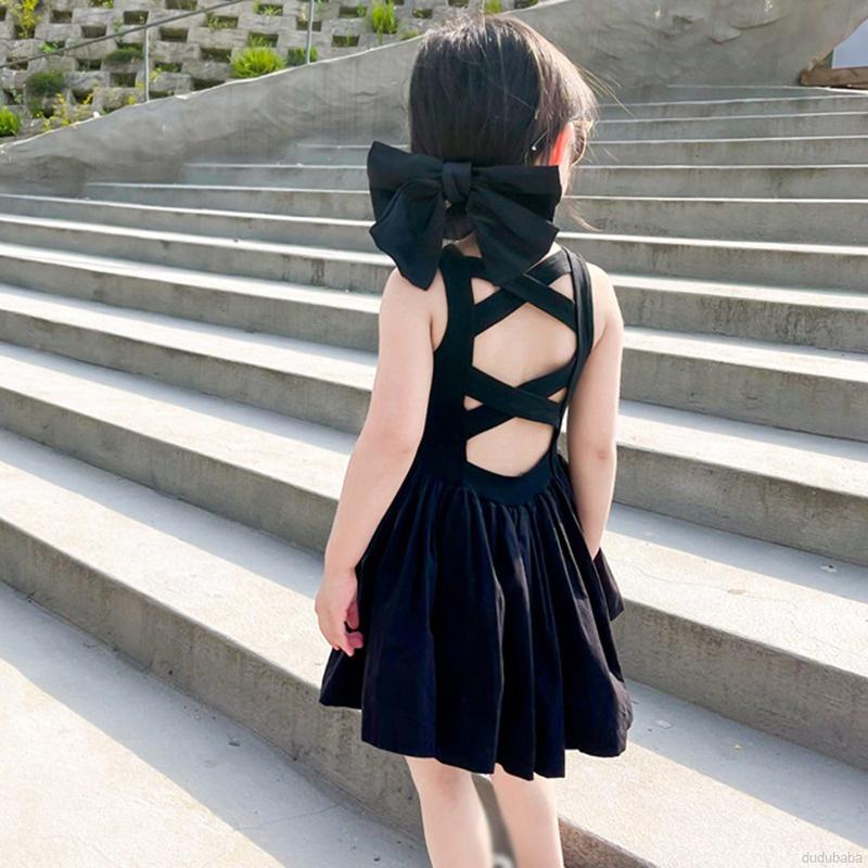 Đầm công chúa màu đen cổ điển phong cách Hàn Quốc cho bé gái 1-7 tuổi