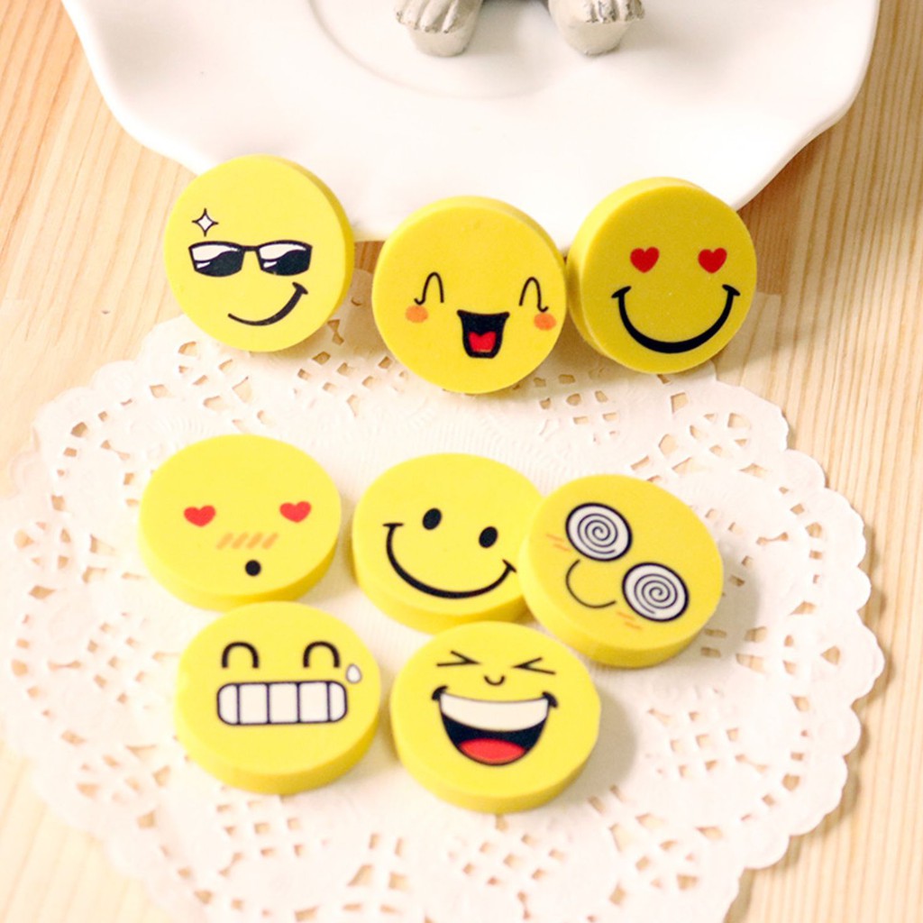 [COMBO 8 IN 1] Bộ cục tẩy hình EMOJI cực dễ thương - Cục gôm tẩy bút chì cho bé