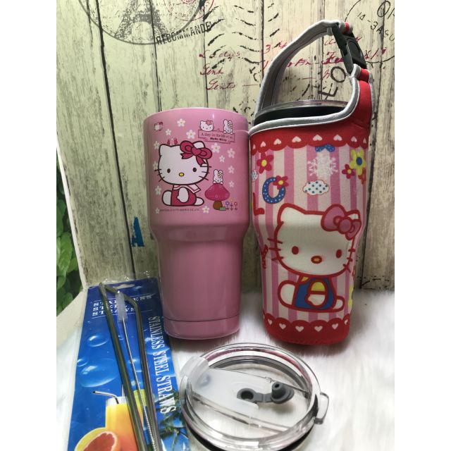 COMBO LY GIỮ NHIỆT YETI HELLO KITTY
