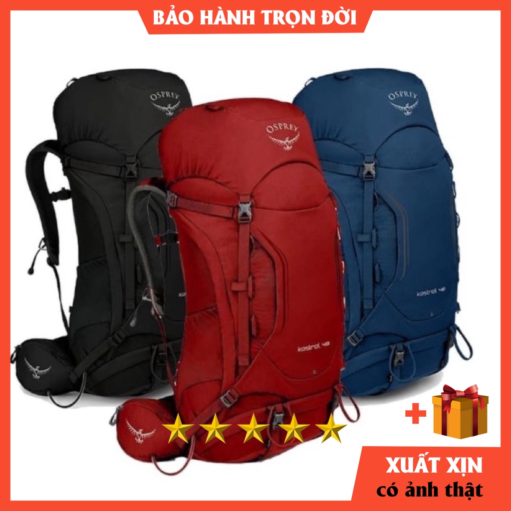 Balo nam du lịch Osprey Kestrel 48 Cao Cấp HÀNG XỊN XUẤT DƯ balo leo núi đi phượt trekking hiking