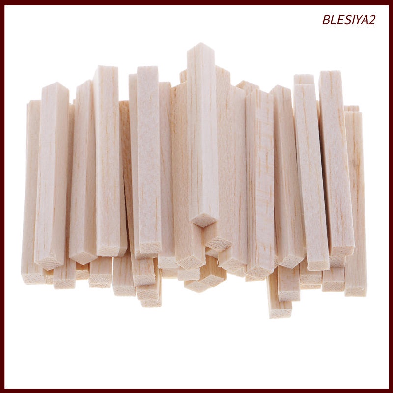 Set 2 / 50 Que Gỗ Vuông 50mm Làm Đồ Thủ Công DIY Cho Bé