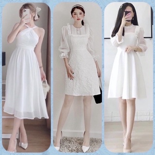 Đầm Trắng Đi Tiệc, Đầm Maxi, Đầm Xoè Tay Dài, Đầm Tiểu Thư sang trọng