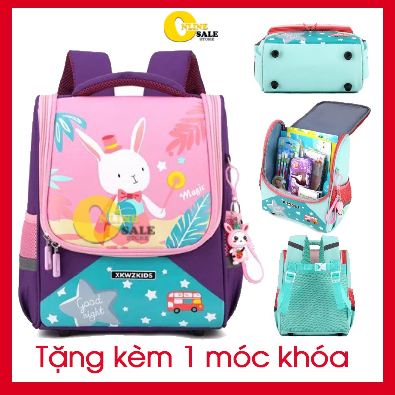 Balo cặp xách cho bé trai bé gái đi học mầm non mẫu giáo, in hoạt hình động vật dễ thương- OnlineSaleOfficial