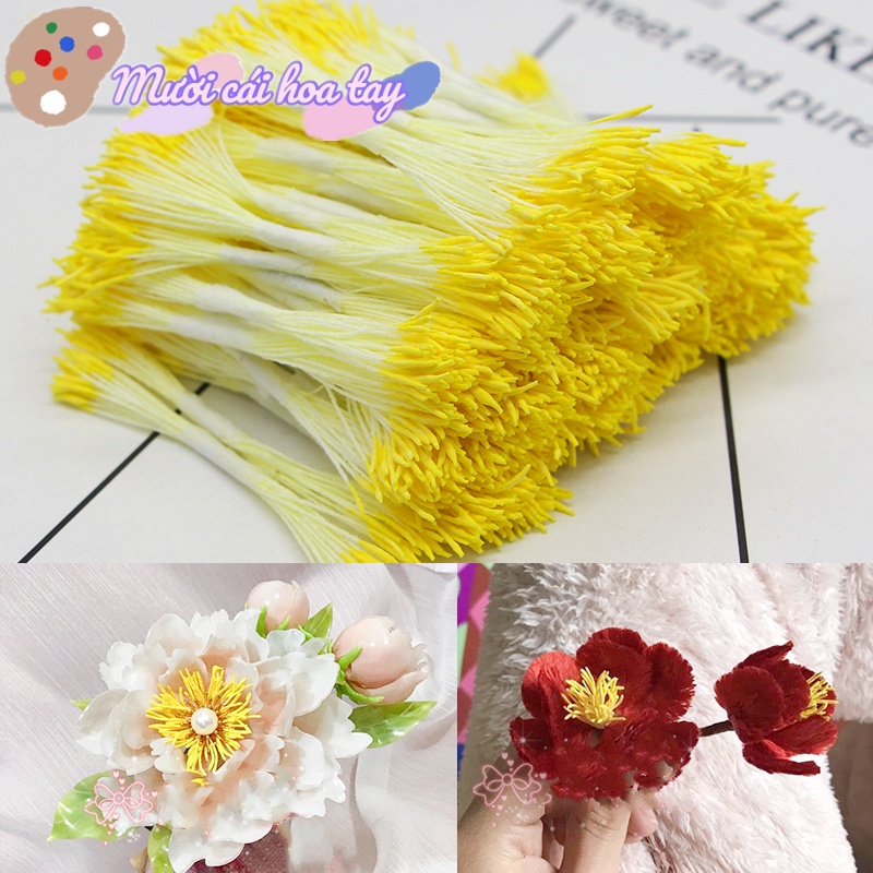 Nhụy Bột Làm Hoa Giả Bằng Voan Đất Sét Nhụy Nhỏ Làm Hoa Bột Nails Nhiều Màu