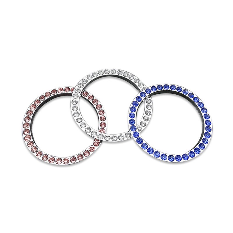 SUN Automobiles Start Switch Button Decorative Diamond Rhinestone Ring Circle Trim for Car SUV Sparkling Decorative