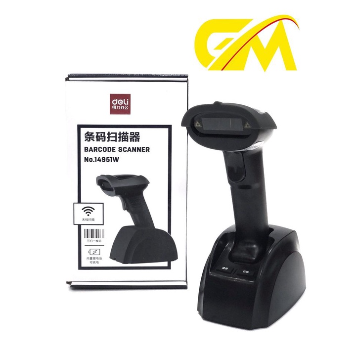 Máy quét mã vạch KHÔNG DÂY 1D DELI 14951W ( cầm tay )