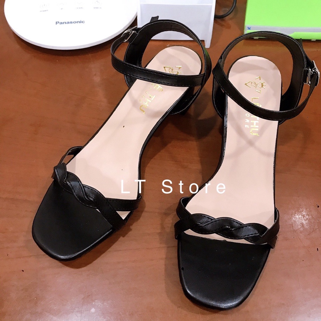 Giày cao gót 5cm quai ngang mảnh xoắn (có ảnh thật)